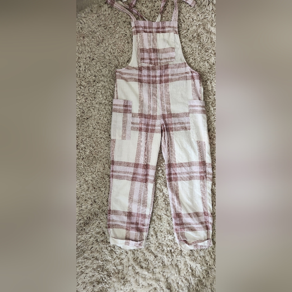 Womens Old Navy Plaid Linen Jumper. Sz S